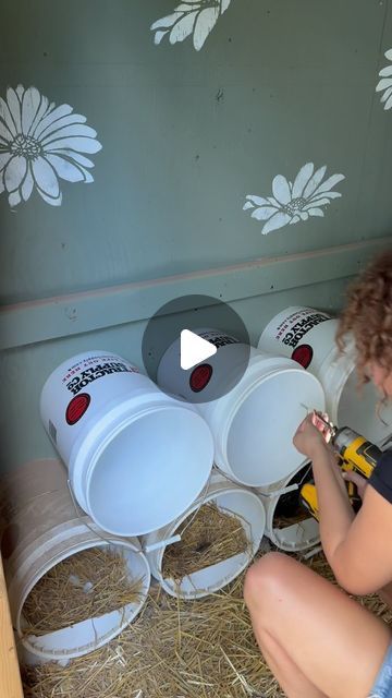 Bucket Chicken Nesting Boxes, Homemade Chicken Nesting Boxes, Chicken Boxes Nesting Diy Projects, Hen Boxes Ideas, Bucket Nesting Boxes 5 Gallon, Nest Boxes For Chickens Diy, Homemade Nesting Boxes For Chickens, Chicken Coop Laying Box Ideas, Chicken Nest Box Ideas