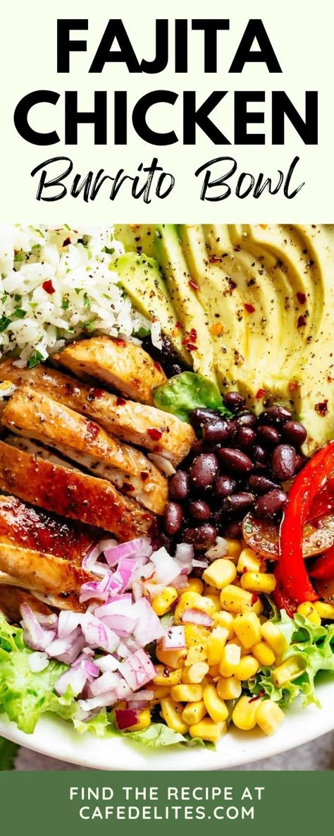 Tequila Lime Chicken Burrito Bowl, Fajita Burrito Bowl, Turkey Burrito Bowl Healthy, Fajita Chicken Burrito Bowl, Shredded Chicken Burrito Bowls, Mexican Chicken Burrito Bowl, Chicken Fajitas Rice Bowl, Healthy Lunch Rice Bowls, Mexi Bowl Recipes