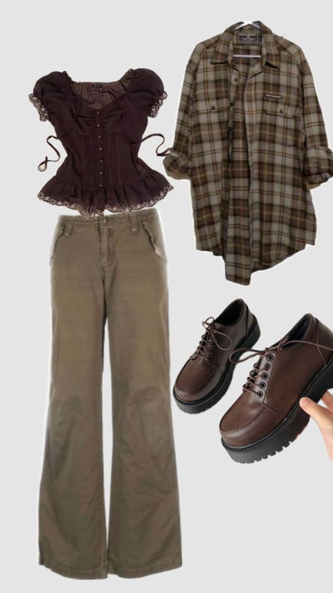 Vintage brown outfit🐻🍂👞 Alt Clothes, Brown Outfit, New Wardrobe, Retro Outfits, Vintage Brown, Everyday Look, Cool Kids, Cool Outfits, Wardrobe