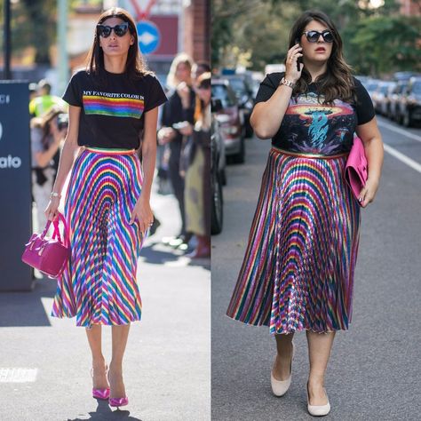 How to Wear Fall's Graphic T-Shirt Trend Like a Celeb Katie Sturino, Dress Like Celebrity, Size 12 Women, Colorful Skirts, Look Plus Size, Fashion Corner, Plus Size Fashion For Women, Trending Tshirts, Fashion 2020