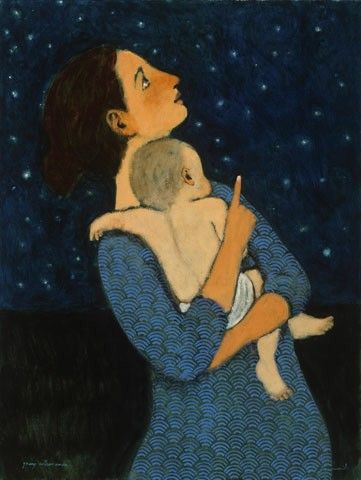 Brian Kershisnik Brian Kershisnik, Inspiring Artists, Lds Art, Tableau Art, Arte Inspo, Mother And Child, Art Plastique, Art Room, Painting Inspiration