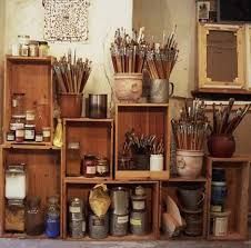 Organized art studio ideas Home Art Studios, Art Studio Storage, Art Studio Space, Art Studio Organization, Art Supplies Storage, Art Studio Room, Art Studio Design, Decor Studio, Art Studio At Home