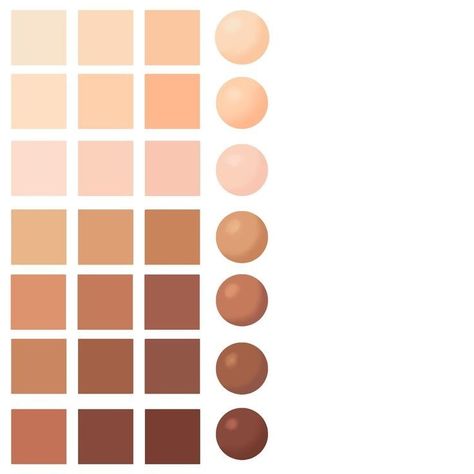 Skin Tone Chart Art, Dark Skin Color Palette, Procreate Tutorial Step By Step, Skin Tone Palette, Skin Tone Color Palette, Skin Tone Chart, Skin Palette, Skin Color Palette, The Color Wheel