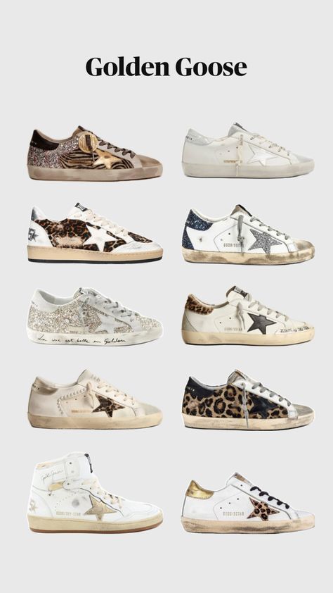 Golden Goose Sneakers Aesthetic, Stockholm Shoes, Golden Goose Outfit, Pretty Shoes Sneakers, Goose Sneakers, Shoes Outfit Fashion, Shoe Wishlist, Golden Goose Sneakers, Shoe Inspo