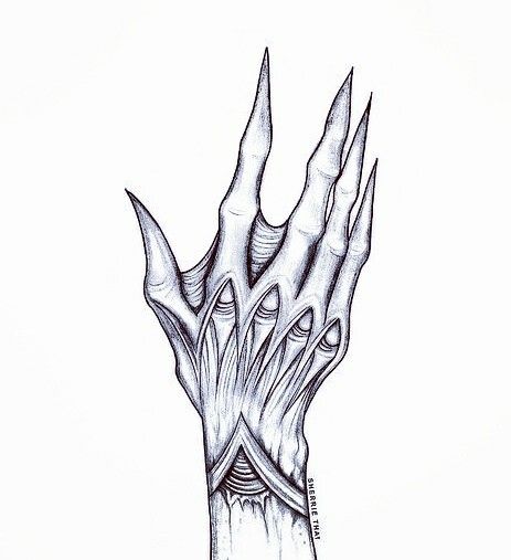 Demon hand concept art drawing by Sherrie Thai of Shaireproductions.com Demon Claws Drawing, Demonic Drawing, Short Hairstyles For Straight Hair, Drawing Demon, Demon Drawing, Creepy Hand, Hairstyles For Straight Hair, Monster Hands, Cartoon Character Tattoos