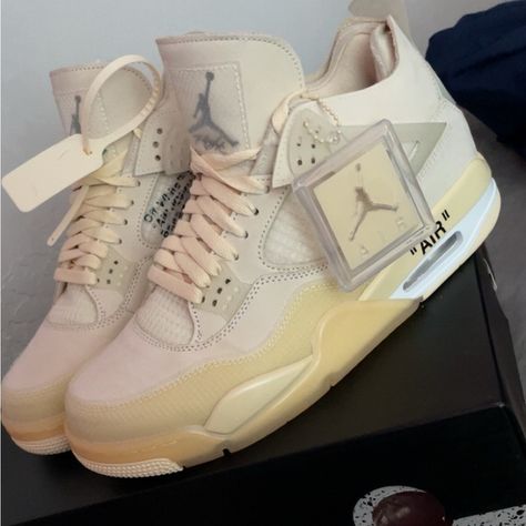 jordan 4 off white sail Jordan 4 Off White Sail, Jordan 4 Sail, Jordan 4 Off White, Jordan Retro 4, Jordan 4s, Shoes Jordan, Retro 4, Modern Shoes, Jordans For Men