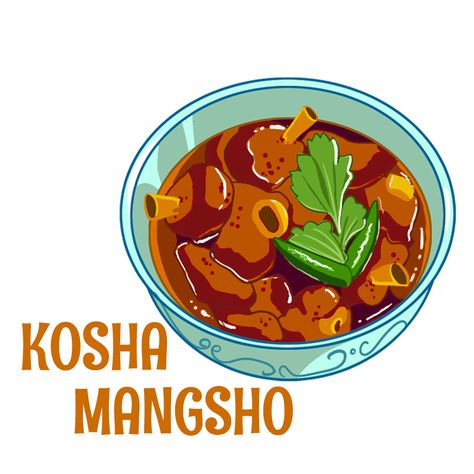 I'm a vegetarian bengali but the news of prepping for kosha mangsho still brings in a mood of unexpected celebration Bengali Food Drawing, Bengali Food Illustration, Bengali Humour, Bangladesh Illustration, Notion Food, Save Food Poster, Bengali Illustration, Cucumber Seedlings, Food Quotes Funny