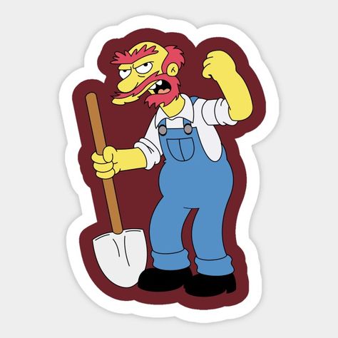 Groundskeeper Willie-pf - Groundskeeper Willie - Sticker | TeePublic Groundskeeper Willie, The Simpson, The Simpsons, Sticker Design, Sticker Designs