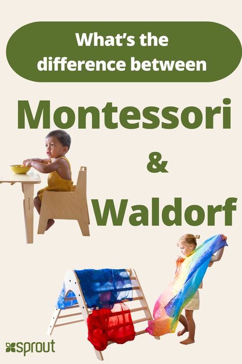 text asking what the difference is between Montessori and Waldorf Waldorf Parenting, Montessori Vs Waldorf, Waldorf Mineralogy, Waldorf Main Lesson Books, Waldorf Books For Parents, Developmental Stages, Waldorf School, Waldorf Education, Montessori Preschool