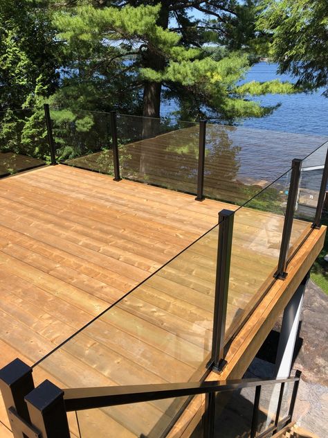 Scenic glass -2 Patio Railings, Veranda Railing, Glass Deck, Glass Railing Deck, Bar Counters, Modern Railing, Patio Railing, Deck Railing Design, Glass Patio