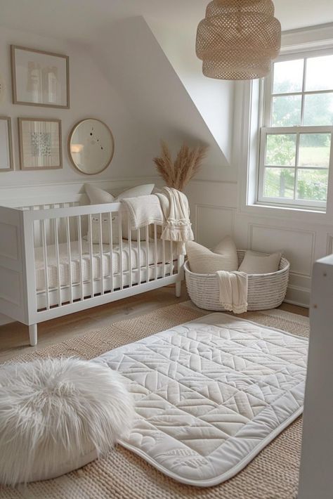 Nesting Baby Room, Mediterranean Nursery, Simplistic Nursery, Cute Baby Nursery Ideas, Baby Room Colors Neutral, Aesthetic Baby Room, Twin Nursery Room, Nursery Aesthetic, Organization Nursery