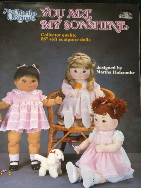 Miss Martha Originals You are My Sunshine Soft Sculpture Doll Book Handmade Dolls Patterns, Doll Furniture Patterns, Fabric Doll Pattern, Soft Sculpture Dolls, Soft Toy Patterns, Baby Doll Pattern, Cloth Dolls Handmade, Rag Doll Pattern, Rag Dolls Handmade