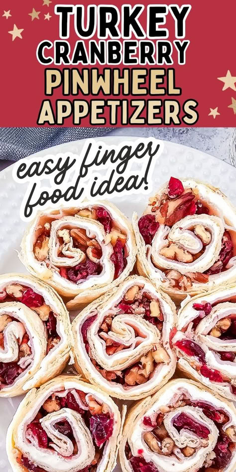 Turkey cranberry pinwheels on a white plate. Pinwheel Appetizers Ham, Pinwheel Appetizers Chicken, Pinwheel Appetizers Vegetarian, Turkey Pinwheel Appetizers, Roll Ups Tortilla Pinwheels, Appetizers Roll Ups, Apps For Party, Cheese Ball Christmas, Pinwheel Appetizers Cream Cheese