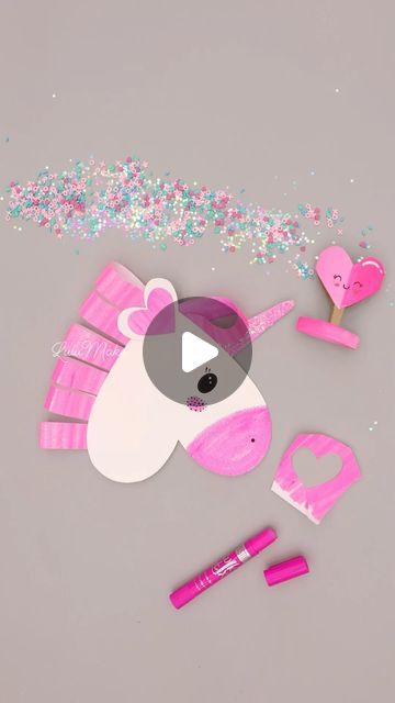 Lucia | LULUMAKE on Instagram: "Easy Unicorn Craft | summer craft idea" Unicorn Crafts For Kids, Diy Unicorn Party, Craft Summer, Girls Crafts, Unicorn Craft, Idee Babyshower, Easy Valentine Crafts, Construction Paper Crafts, Pink Crafts