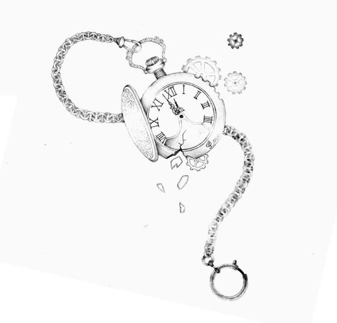 Tattoo Ideas Pocket Watch, Fob Watch Tattoo Design, Clock With Chain Tattoo, Pocket Watch With Chain Tattoo, Fine Line Pocket Watch Tattoo, Time Capsule Tattoo Ideas, How To Draw A Pocket Watch, Small Pocket Watch Tattoo, Vintage Pocket Watch Tattoo