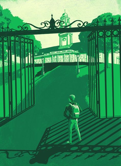 School Gate | Pat Kinsella Illustration School Gates, School Gate, Gate City, Background Reference, Epic Drawings, Pop Illustration, School Illustration, People Figures, School Yard