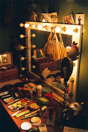 Vintage backstage dressing table Collage, Pins