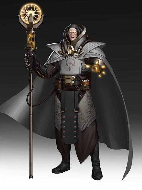 ArtStation - dystopia wizard Starfinder Vesk, Cyberpunk Wizard, Dnd Wizard Character Design, Magic Cyberpunk, Wizard Rpg, Character Realistic, Space Wizard, Mage Art, Futuristic Character Design