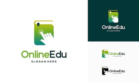 Vector online education logo designs con... | Premium Vector #Freepik #vector #school-technology #digital-learning #digital-education #digital-school Online Education Logo, Education Logos, Education Logo Design, Digital Education, Book Logo, School Technology, Vector Online, Education Logo, Online Book