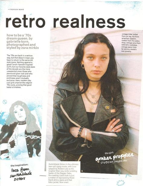 Nylon Magazine - Retro Realness inspired by Lace from Switchblade Sisters Id Magazine 90s, 90s Grunge Magazine, Magazine Clippings, Grunge Magazine, Vintage Biker Jacket, Nylon Magazine, Vintage Biker, Teen Magazine, Lip Service