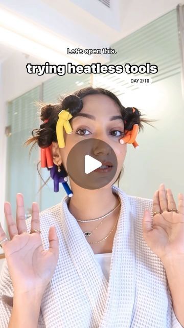 Dimpy Munparia on Instagram: "Tried Flexi Rods for Heatless Curls. 

[flexi rods, flexi rods curls, flexible curling rods, Heatless curls, overnight curls, Heatless hair ]" How To Curl Hair Overnight Without Heat, Heatless Curls Overnight Twists, How To Use Flexible Curling Rods, How To Use Flexi Rods On Straight Hair, Heatless Curls Overnight Flexi Rods, Foam Rollers Hair Overnight, Easy Ways To Curl Hair Without Heat, Hair Rods Curls Hairstyles, Curling Rods Tutorial