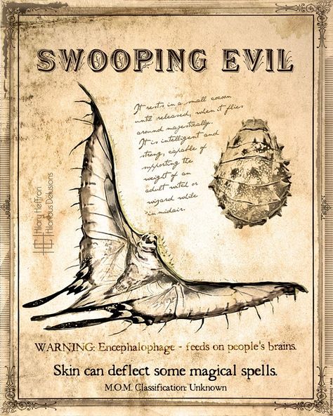 Swooping Evil, Magical Creatures Mythology, Fantastic Beasts Book, Fantastic Beasts Creatures, Harry Potter Creatures, Madara Susanoo, Harry Potter Poster, Harry Potter Spells, Buku Harry Potter