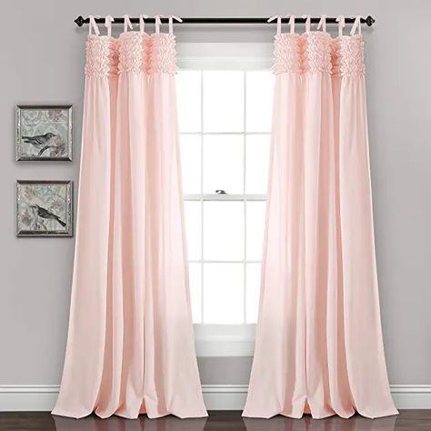 Amazon.com : pink boho curtains Ideas Armario, Ruffle Curtains, Tab Top Curtains, Pink Curtains, Lush Decor, Darkening Curtains, Beautiful Curtains, Room Darkening Curtains, Curtain Sets