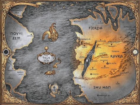 Six Of Crows Map, Grishaverse Map, The Grishaverse, Fantasy Book Series, Shadow And Bone, The Grisha Trilogy, Collage Book, Art Curriculum, Leigh Bardugo