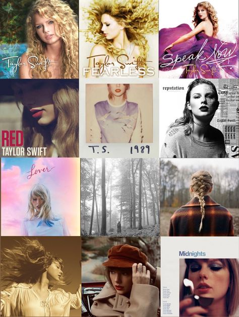 Taylor Swift's Album Covers, Every Taylor Swift Album Cover, Taylor Swift Eras Album Covers, Taylor Swift Album Covers Taylors Version, Taylor Swift Album Pictures, All 10 Taylor Swift Albums, Taylor Swift Collage Wallpaper All Albums, Taylor Swift All Albums Covers, All Albums Of Taylor Swift