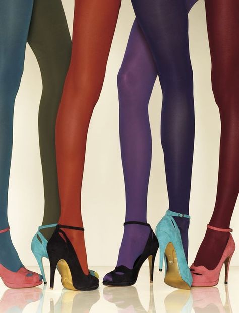 Colorful Tights, Funky Tights, Colored Tights, Mia 3, Opaque Tights, Tights Outfit, Mode Inspo, Looks Style, Hosiery