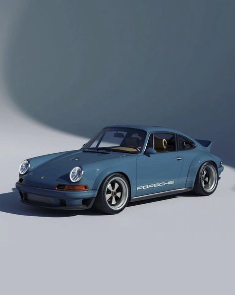 Dark Blue Porsche, Porsche Stinger, Blue Porsche, Singer Porsche, Vw Sedan, Porsche Sports Car, Lucky Blue, Porsche 964, Vintage Porsche