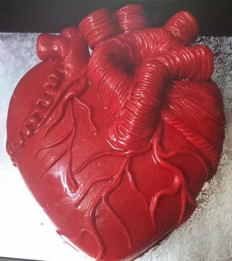 Real Heart Cake Anatomical Heart Cake, Heartiversary Cake, Halloween Heart Cake, Organ Cake, Blood Cake, Horror Cakes, Haloween Cakes, Goth Cakes, Cake Valentine