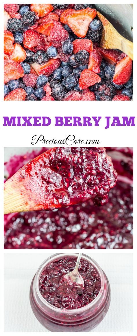 How To Make Berry Jam, Mixed Berry Preserves, Homemade Berry Jam, Mix Berry Jam Recipe, Berry Preserves Recipes, Mixed Berry Jelly Recipe, Frozen Berry Jam Recipe, Mixed Berry Jam Canning, Mixed Berry Jam With Frozen Berries