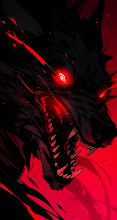 Red Werewolf, Black Werewolf, Anime Wolves, Shadow Wolf, Anime Wolf, Black Wolf, Red Eyes, Wolves, Main Characters