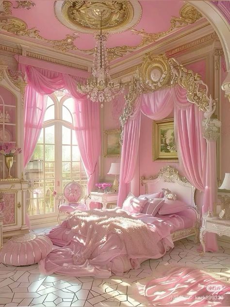 Victorian Bedroom Decor Ideas, Pink Royal Bedroom, Princess Pink Bedroom, Greek Palace, Victorian Bedroom Decor, Bedroom For Girls, Pink Princess Room, Pink House Interior, Princess Bedroom Decor