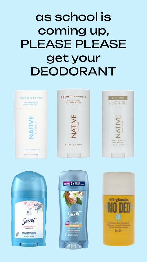 please don’t go out and choose the fruity scents, if you want people to like you the first step is to smell good and use DEODORANT!! Baking Soda Free Deodorant, To Smell Good, Fruity Scents, Body Care Routine, Smell Fresh, Smell Good, Cocoa Butter, Care Routine, Go Out