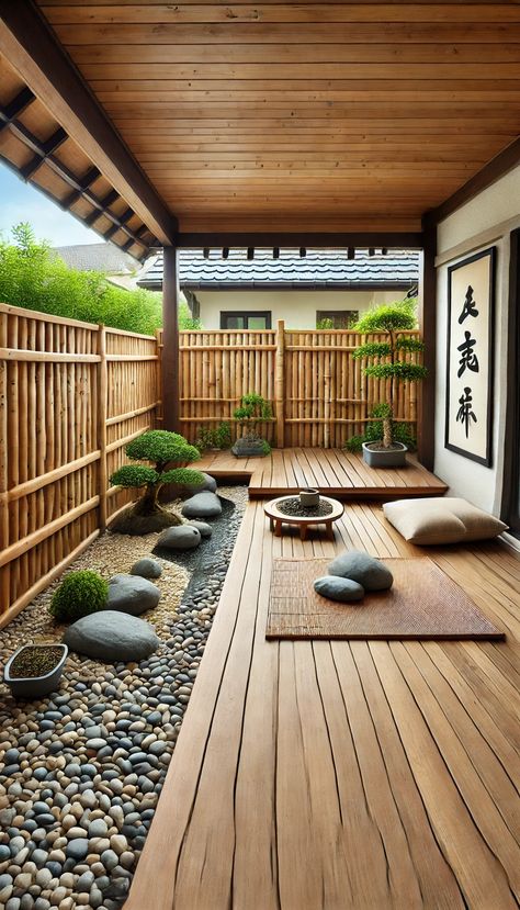 🌿 20+ Back Porch Decorating Ideas That Will Transform Your Outdoor Space! 🌞 (Must-See!) Back Porch Decorating Ideas, Small Zen Garden Ideas, Back Porch Decorating, Modern Zen Garden, Small Zen Garden, Bamboo Fencing, Low Seating, Small Herb Gardens, Small Water Features