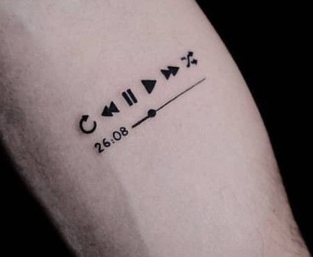 Unique Minimalist Tattoo, Small Music Tattoos, Music Symbol Tattoo, Minimalist Tattoo Design, Small Chest Tattoos, Simple Tattoos For Guys, Cool Wrist Tattoos, Clever Tattoos, Music Tattoo Designs