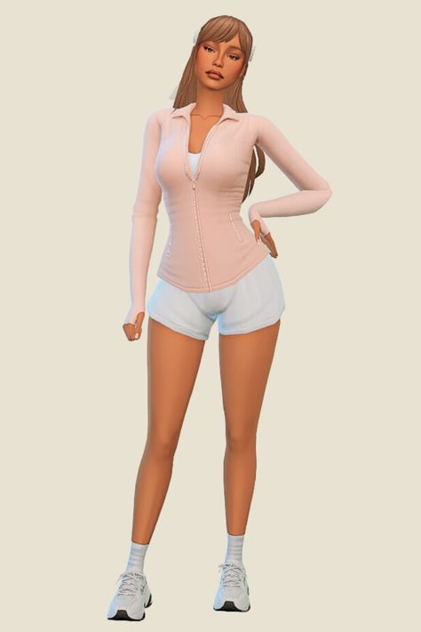 jaisimmin: pilates princess lookbook by jaisimmin ❀ one. hair... Sims 4 Cc Patreon Gym Clothes, Sims 4 Cc Zip Up Hoodie Female, Sims 4 Cc Clothes Female Workout, Cute Sims Clothes Cc, Ts4 Lululemon Cc, Sims 4 Pilates Princess, Sims 4 Cc Clothes Sportswear, Sims Cc Clothes Skirt, Ts4 Furniture Cc Set