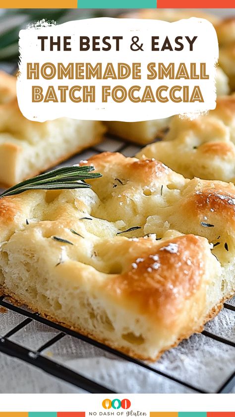 Homemade Small Batch Focaccia Dipping Sandwiches, Easy Focaccia Bread Recipe, Homemade Focaccia Bread, Foccacia Bread, Focaccia Bread Recipe, Small Batch Baking, Homemade Bread Easy, Focaccia Recipe, Olive Recipes