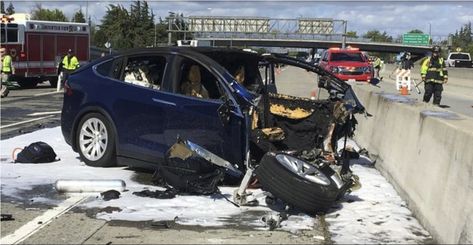 "We have never seen this level of damage to a Model X in any other crash," the company said. Tesla Suv, Distracted Driving, Autonomous Vehicle, Tesla Motors, Tesla Car, Tesla Model X, Tesla S, Self Driving, Car Battery