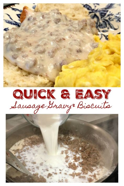 Easy Homemade Gravy For Biscuits, Sausage Gravy Casserole, Easy Sausage Gravy, Easy Biscuits And Gravy, Gravy Biscuits, Gravy And Biscuits, Biscuits Sweet, Best Biscuits And Gravy, Baked Biscuits