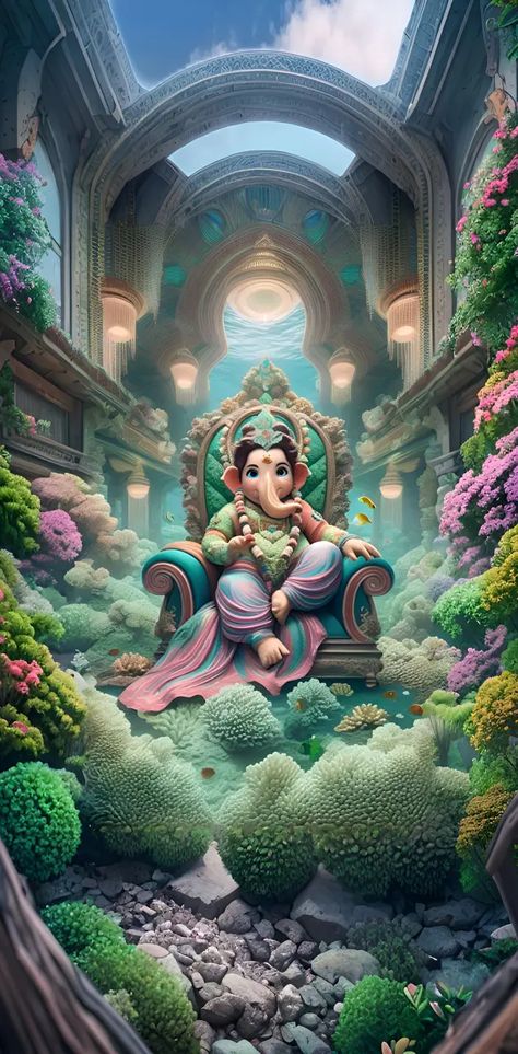 Ganesh Ji Wallpaper, Ganesha Art Illustration, Ganpati Photo Hd, God Blessings, Shri Ganesh Images, Good Morning Beautiful Gif, Pictures Of Shiva, Swag Quotes, God Images