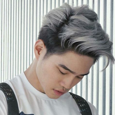 Ash Grey Hair Color, Grey Hair Color Men, Ash Gray Hair, Ash Gray Hair Color, Silver Hair Men, Ash Grey Hair, Dark Grey Hair, Dyed Hair Men, Gray Hair Color