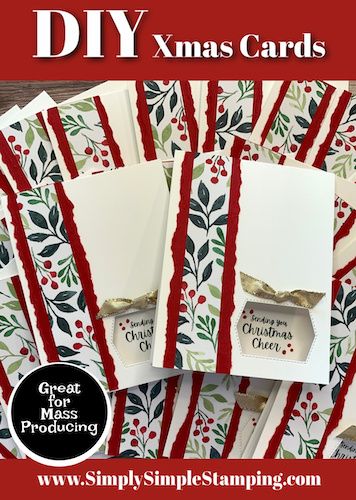 Diy Xmas Cards, Diy Christmas Cards Easy, Christmas Card Tutorials, Stamped Christmas Cards, Anchors Aweigh, Simple Christmas Cards, Homemade Christmas Cards, Paper Crafts Card, Stampin Up Christmas Cards