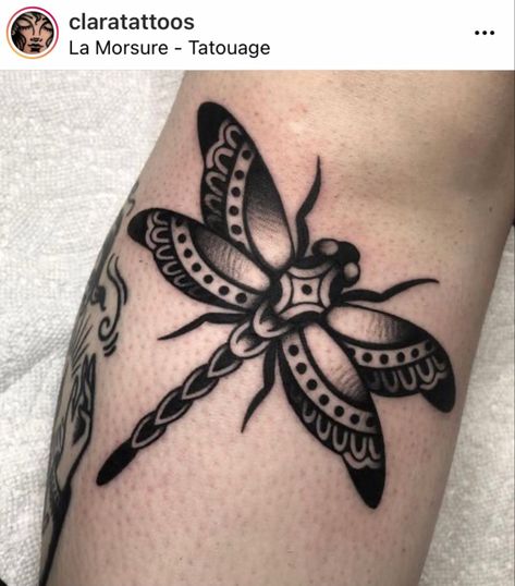 Traditional Tattoo Dragon, Traditional Tattoo Inspiration, Traditional Tattoo Flowers, Dragonfly Tattoo Design, Traditional Style Tattoo, Bug Tattoo, Insect Tattoo, Tattoo Reference, Traditional Tattoo Sleeve