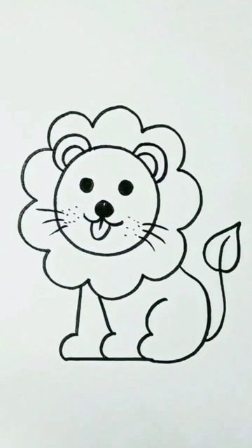 Fun and Creative Activities ♥️ on Instagram: "Level - Starter" Lion Drawing, Simple Canvas Paintings, Creative Activities, Drawing Tips, Easy Drawings, Crafts For Kids, Canvas Painting, Art Drawings, Canvas