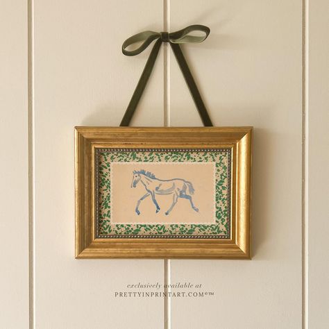 Decor Frames On Wall, Whimsical Picture Frames, Cottagecore Art Prints, Gold Art Frame, Vintage Horse Nursery, Vintage Nursery Prints, Frame Wall Vintage, Whimsical Diy Decor, Vintage Whimsical Decor