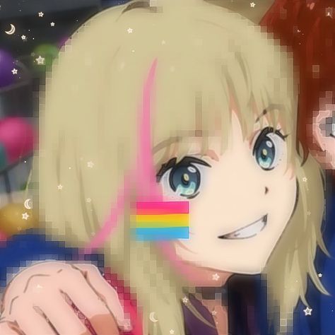 ( acredito que a personagem não seja pansexual ) (๑•﹏•) Pan Pfp, Pansexual Pfp, Pan Panic, Icons Lgbt, Genderfluid Flag, Pride Stuff, Pansexual Flag, Match Pfp