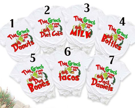 Christmas Family Grinch Family Matching T Shirt Matching Grinch Pajamas, Christmas Funny Shirt Ideas, Funny Grinch Shirts, Christmas Tshirts For Family, Christmas Cousin Crew Shirts, Grinch Pajamas Families, Cricut Christmas Shirts Family, Family Grinch Shirts, Grinch Shirts For Kids